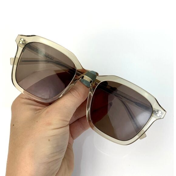 NEW SAINT LAURENT Sunglasses SL457 004 Yellow Brown Unisex Authentic - Picture 8 of 10